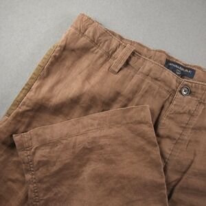 Banana Republic Linen Wide Leg Relaxed Pants Womens 38x30 Brown Trousers